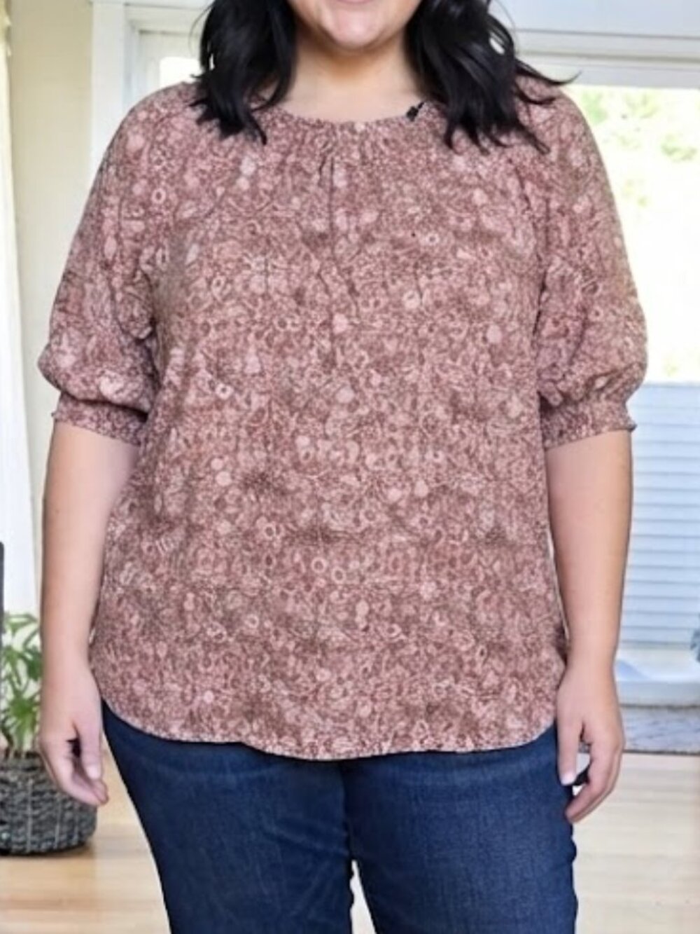 NWT Lane Bryant sz 26/28 flower print blouse